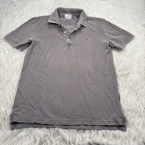Lacoste Men's XS (3) Vintage Washed SS Polo Shirt Brown Gray Preppy Blokecore